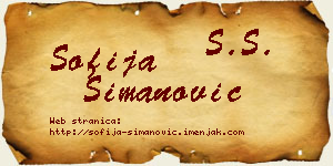 Sofija Simanović vizit kartica